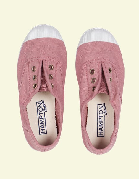 Hampton Canvas Plum Plimsolls, Pink (DUSKY PINK), large