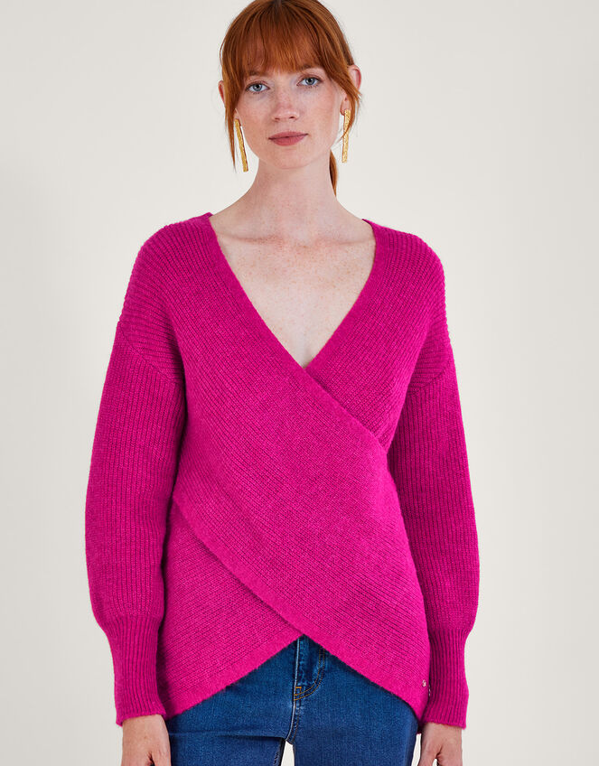 Pippa Wrap Jumper, Pink (PINK), large