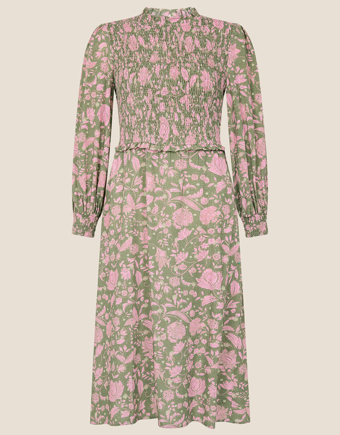 Linie Floral Shirred Dress Green | Day Dresses | Monsoon Global.