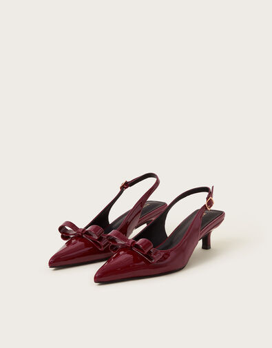 Mira Patent Slingback Heels, Red (BURGUNDY), large