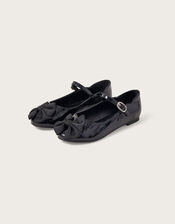 Jessica Patent Bow Ballerina Flats, Black (BLACK), large