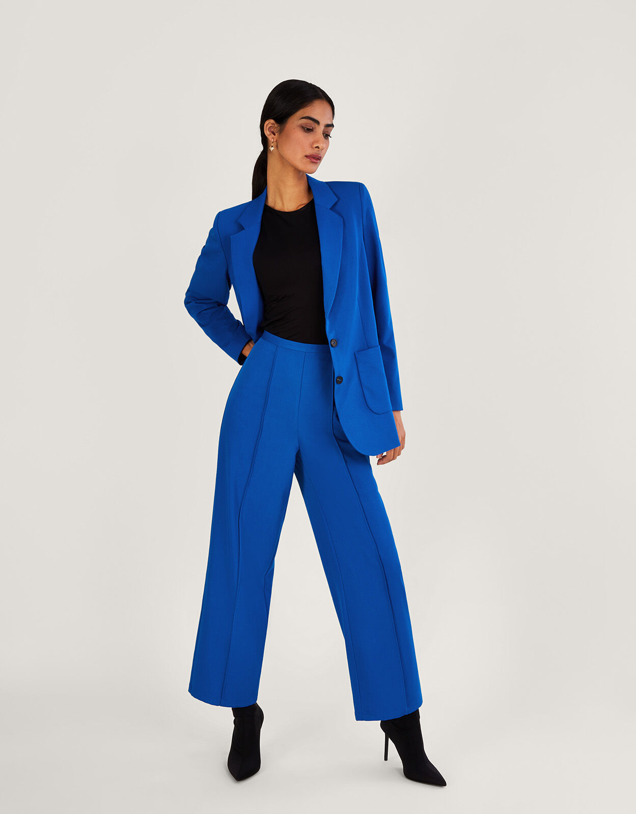 Pieces tailored trouser suit co-ord in bright blue | ASOS