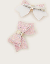 2-Pack Glitter Bow Clips, , large