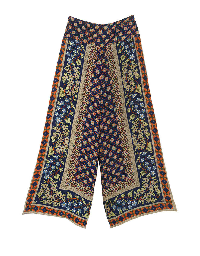 One Hundred Stars Tile Print Palazzo Trousers, Blue (BLUE), large