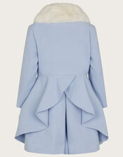 Skirted Twirl Smart Coat, Blue (PALE BLUE), large