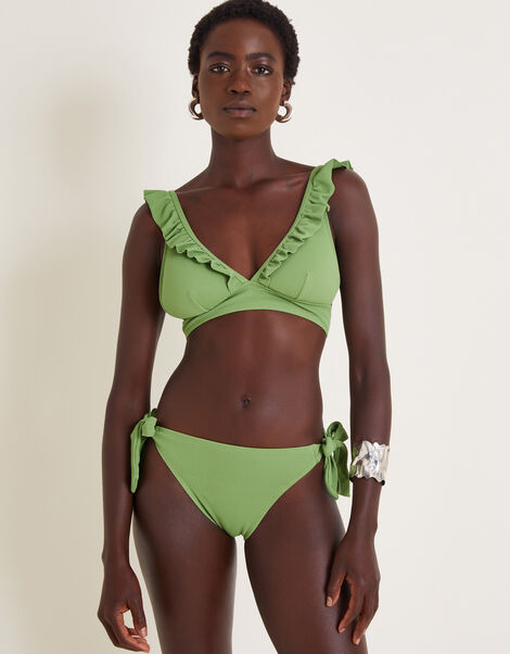 Nina Ruffle Bikini Top, Green (GREEN), large