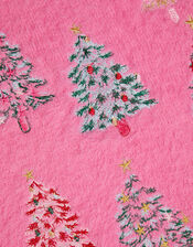 Embroidered Christmas Tree Sweater, Pink (PINK), large