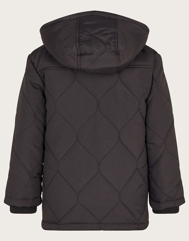 Quilted Borg Coat, Black (BLACK), large