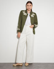 Eden Cornelli Embroidered Jacket, Green (KHAKI), large