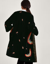 Baylie Embellished Velvet Kimono, Black (BLACK), large
