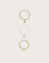 3-Pack Christmas Charm Friendship Bracelets, , large