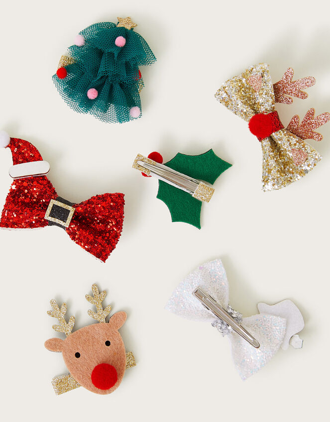 6-Pack Christmas Hair Clips, , large