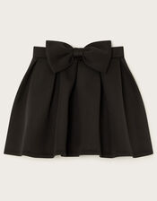 Scuba Bow Pleated Skirt , Black (BLACK), large