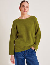 Luci Longline Jumper, Green (OLIVE), large