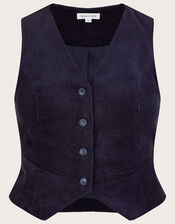 Ada Cord Waistcoat , Blue (MIDNIGHT), large