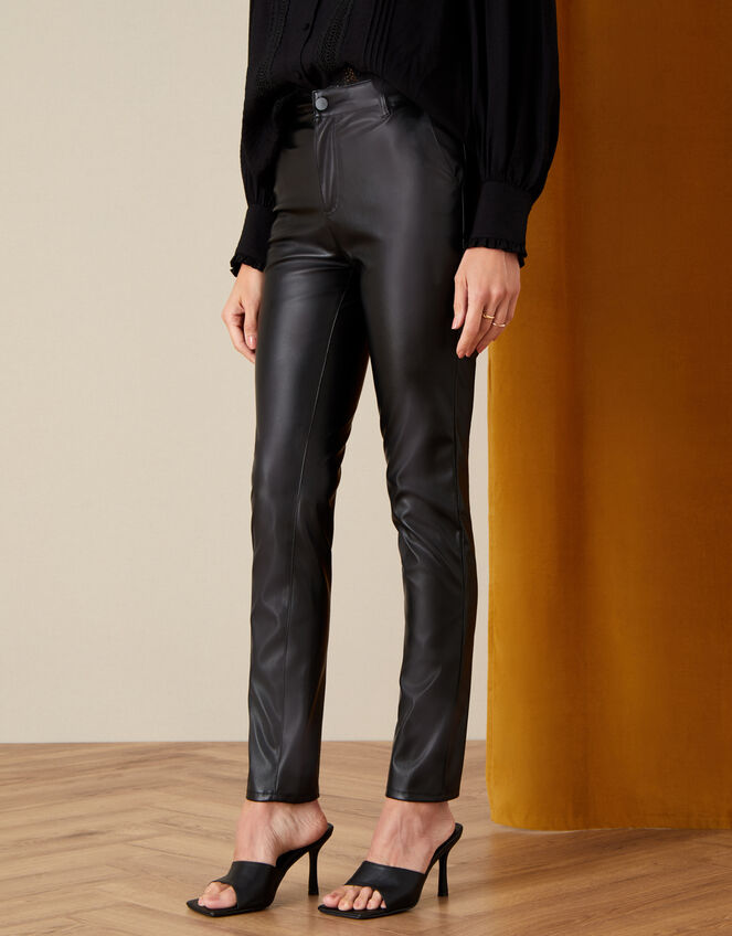 Penny Faux Leather Trousers Black, Trousers & Leggings