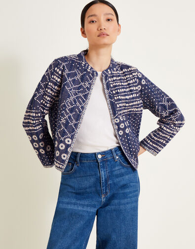 Cindy Patch Print Jacket, Blue (BLUE), large