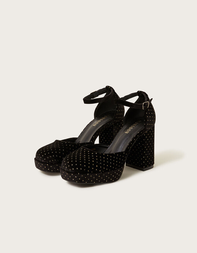 Velvet Spot Closed Toe Platform Heels, Black (BLACK), large