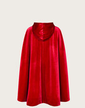 Land of Wonder Velvet Hooded Cape, Red (RED), large