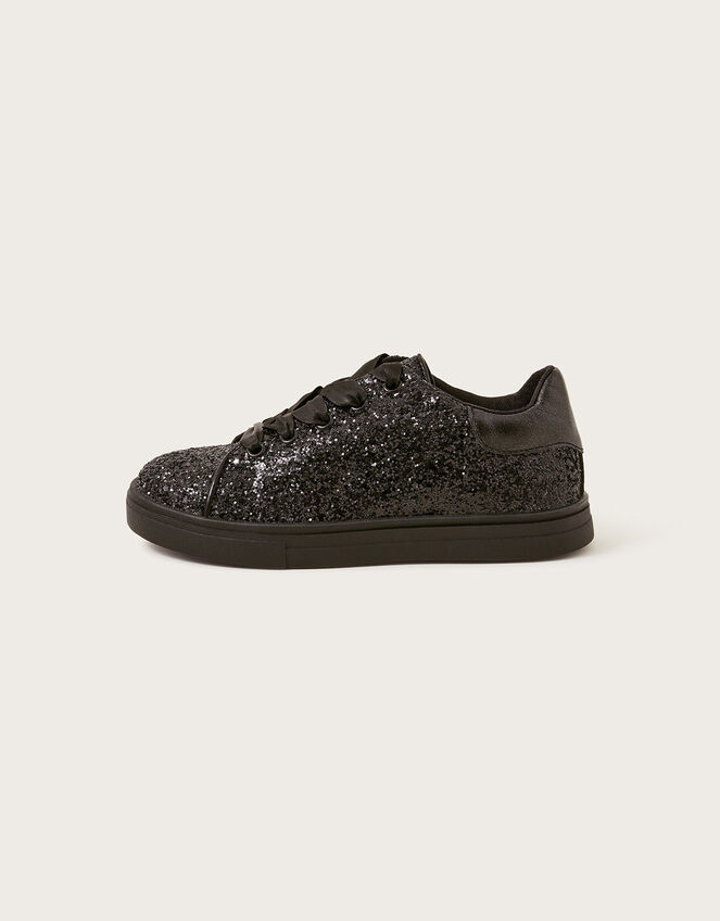 Glitter Trainers, Black (BLACK), large