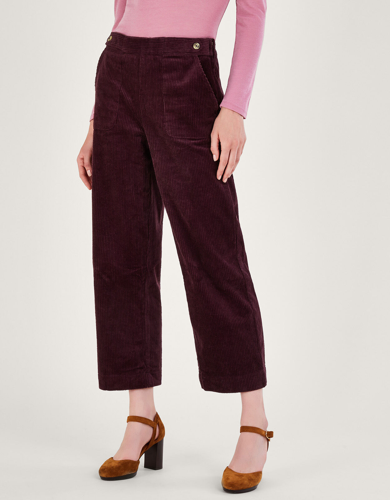 Buy Nuon Solid Navy Blue Corduroy Pants from Westside