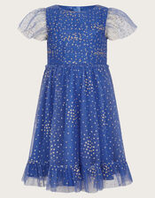 Lila Glitter Party Dress, Blue (BLUE), large