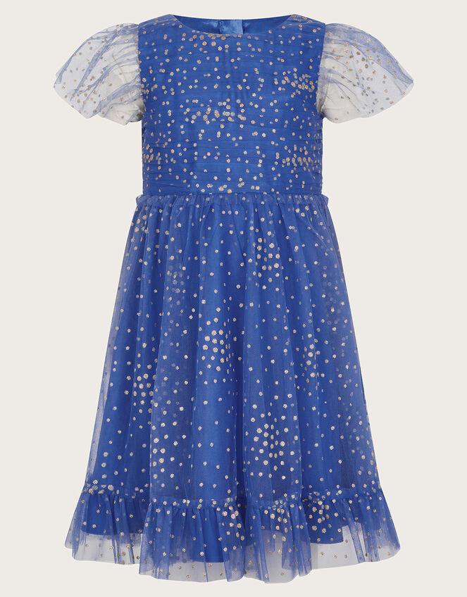 Lila Glitter Party Dress, Blue (BLUE), large