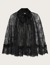 Luana Lace Cape, Black (BLACK), large