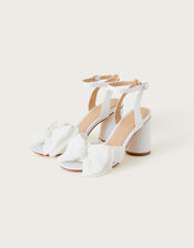 Block Heel Bow Heeled Sandals, Ivory (IVORY), large