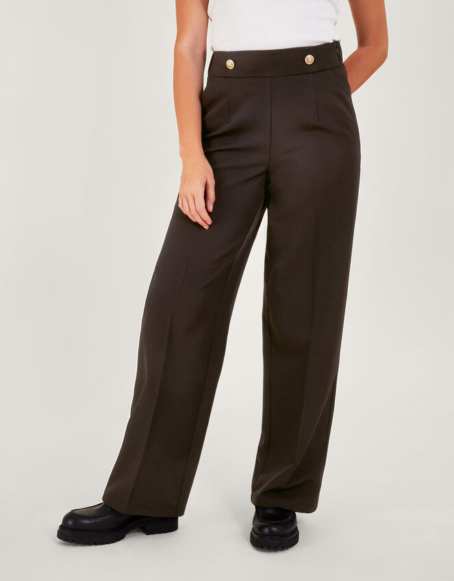 Bridget Military Detail Trousers , Black (BLACK), large