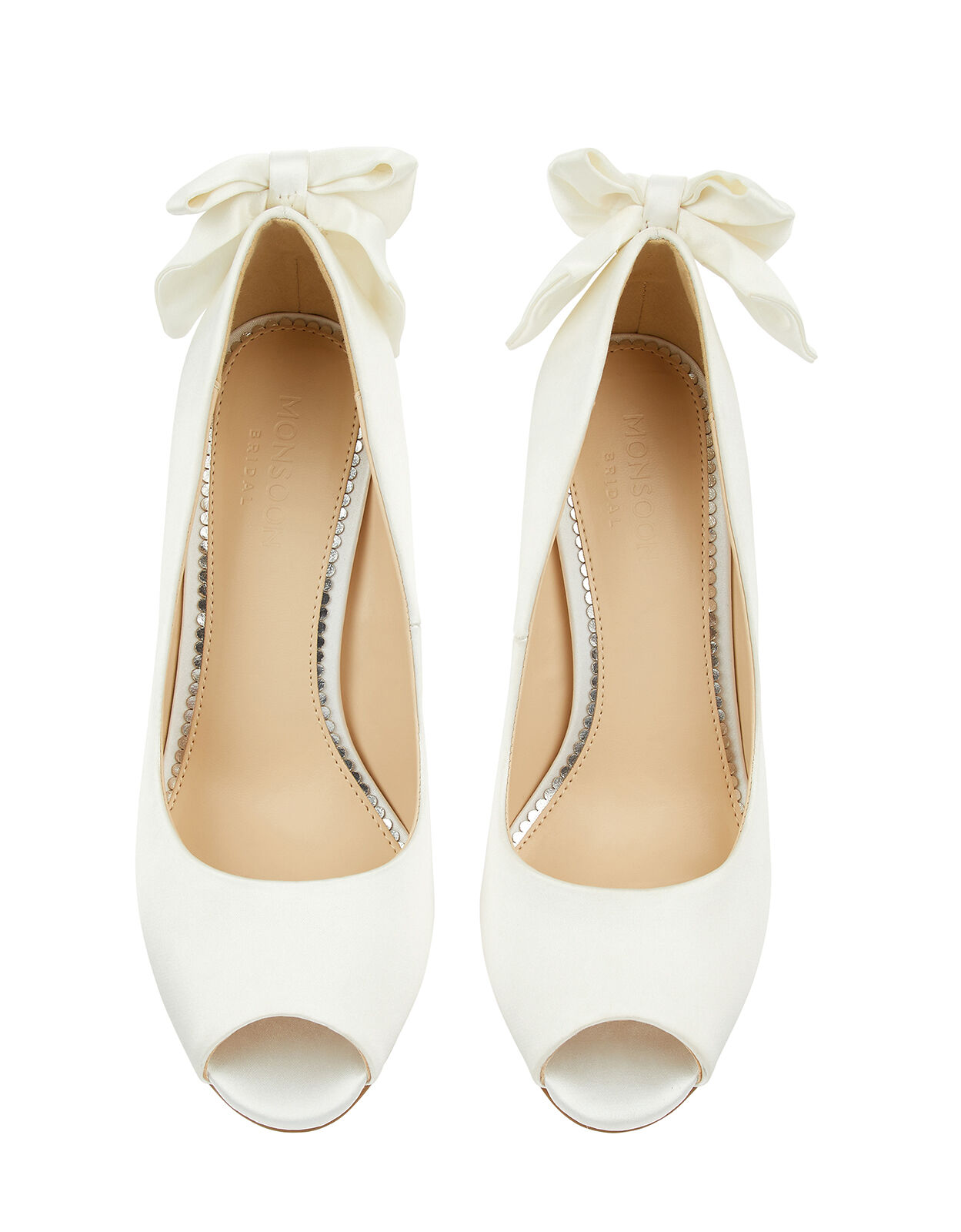 ivory peep toe heels