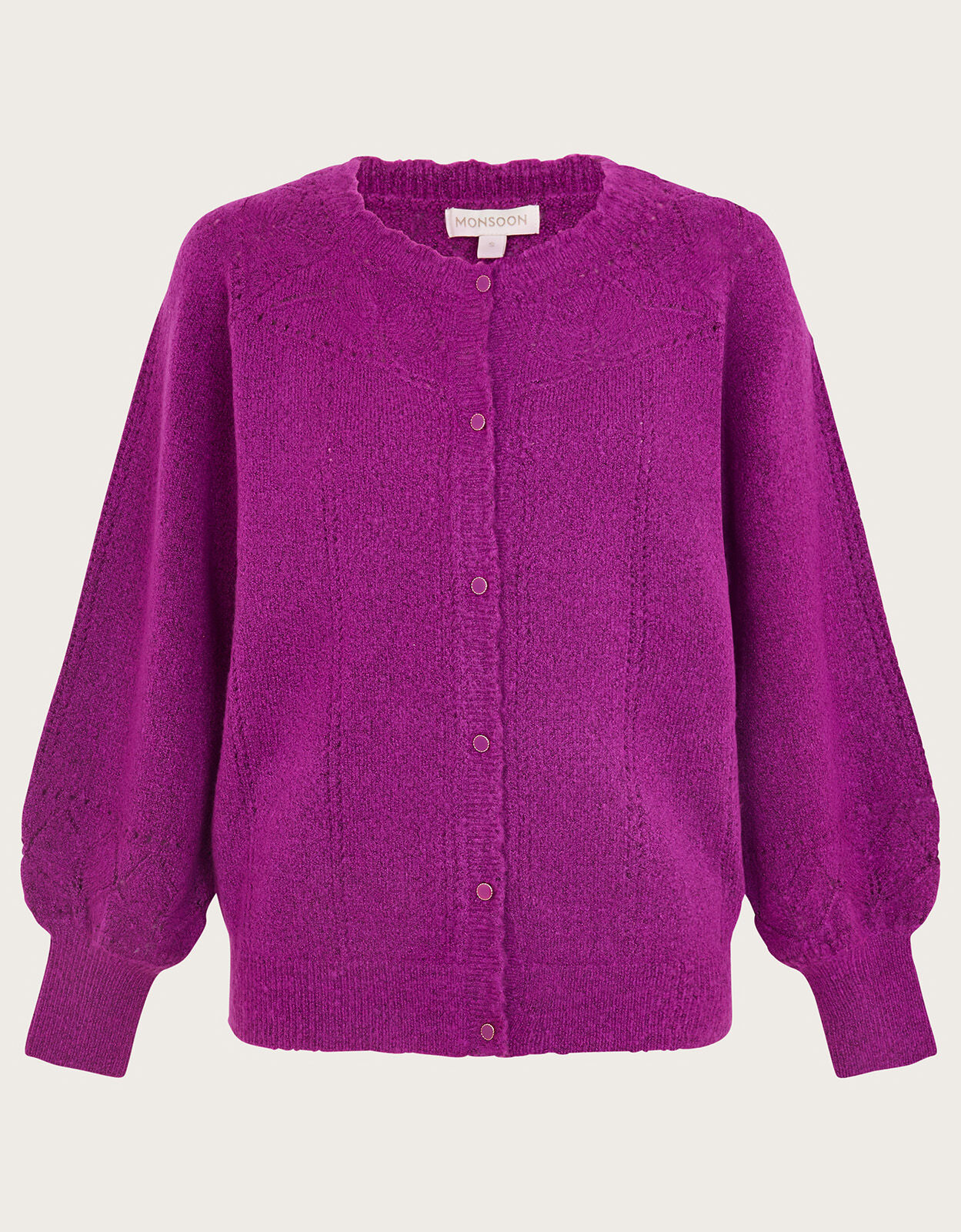 Smart Pointelle Cardigan with Recycled Polyester