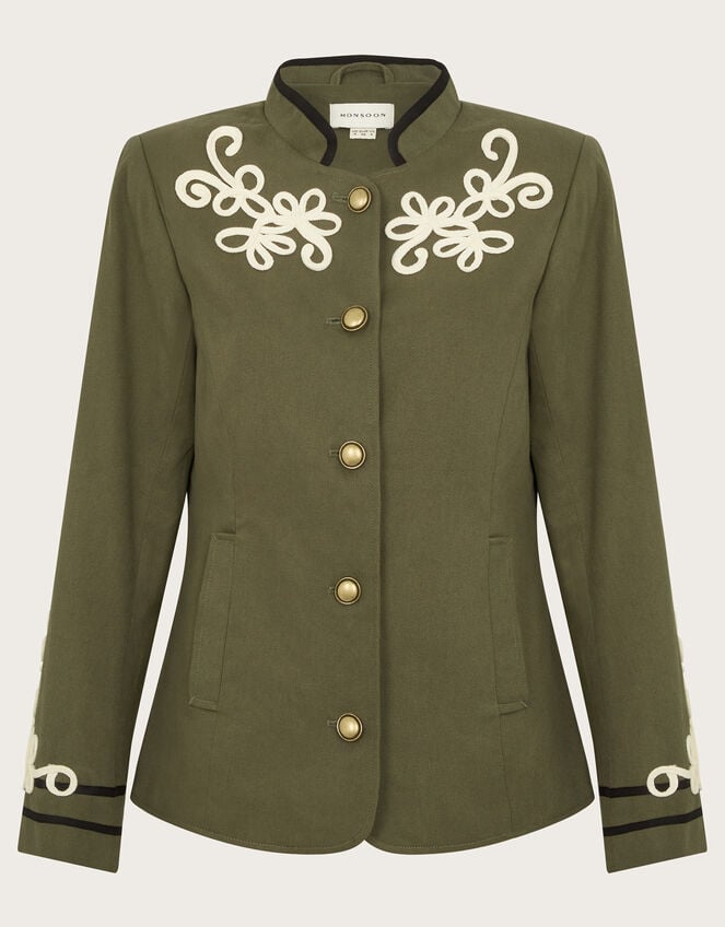 Eden Cornelli Embroidered Jacket, Green (KHAKI), large