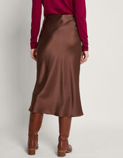 Suri Satin Skirt, Brown (BROWN), large