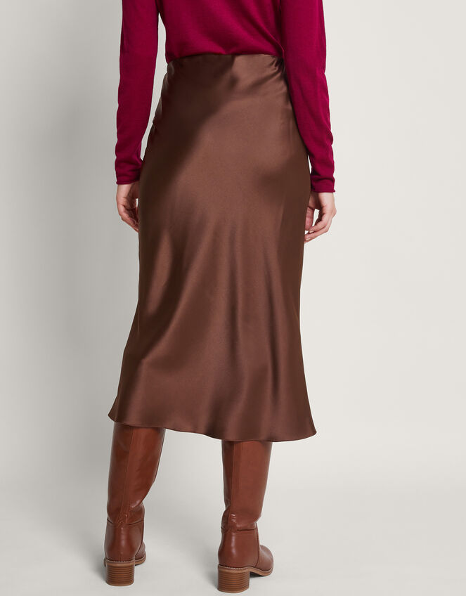 Suri Satin Skirt, Brown (BROWN), large