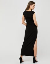 Ophelia Sequin Insert Maxi Dress, Black (BLACK), large