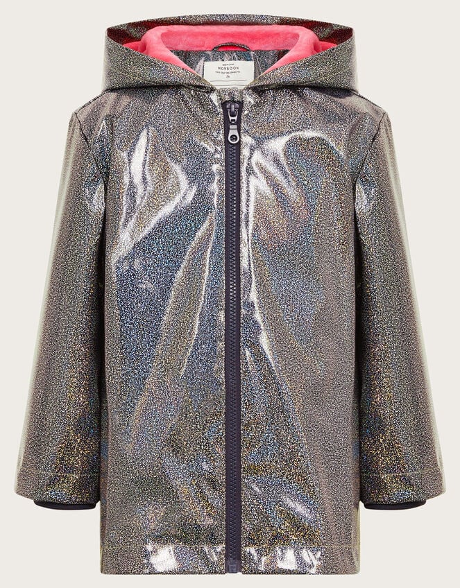 Shimmer Rain Coat, Blue (NAVY), large