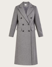 Fay Double Breasted Coat, Grey (GREY), large