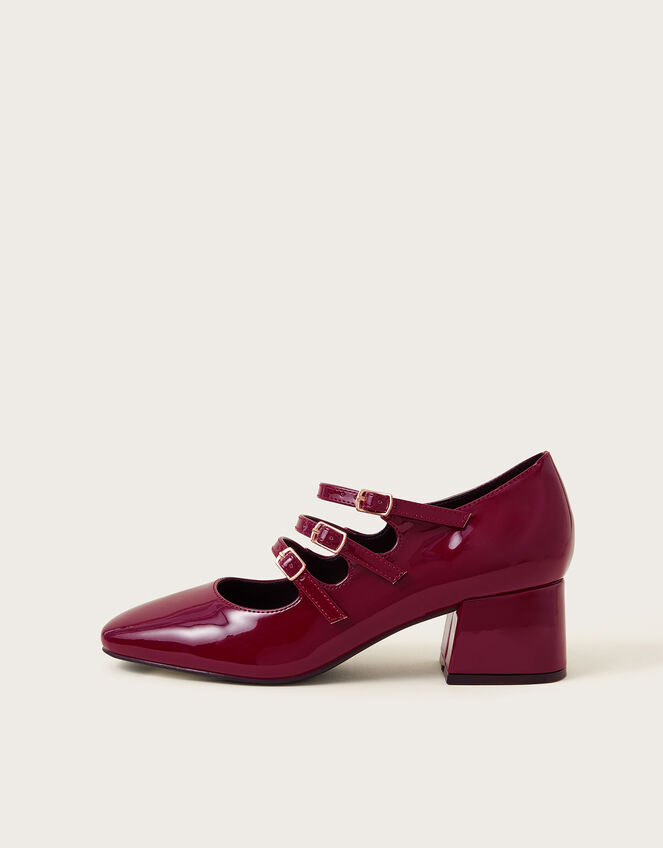 Gwen Patent Mary Jane Heels, Red (BURGUNDY), large