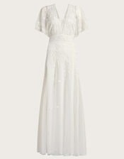 Maggie Embroidered Bridal Dress, Ivory (IVORY), large