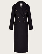 Daria Double-Breasted Coat, Black (BLACK), large