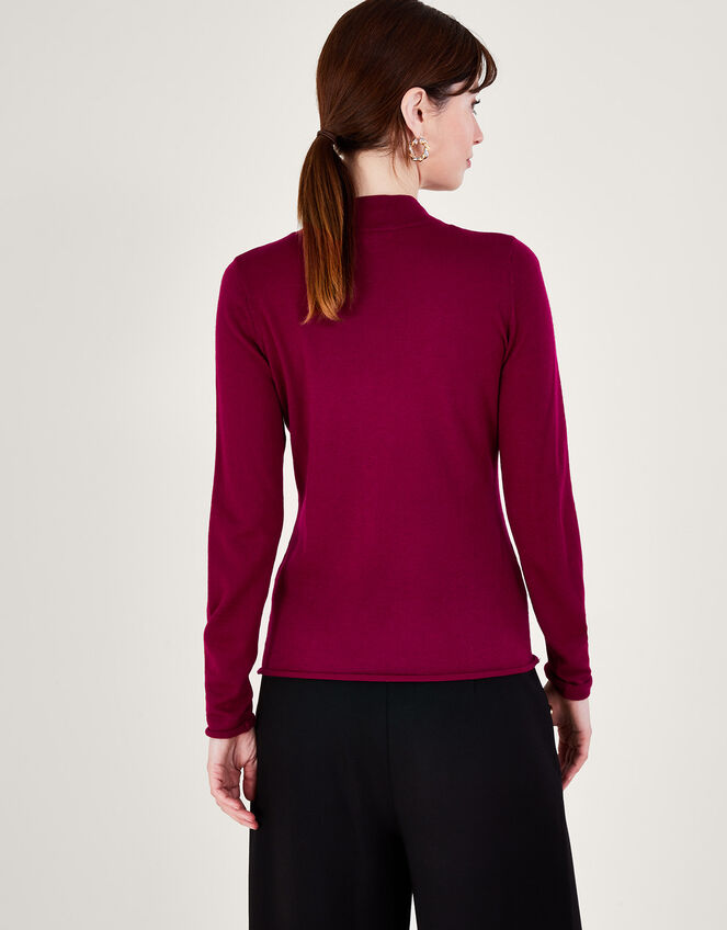 Turtle Neck Top, DARK PINK, large