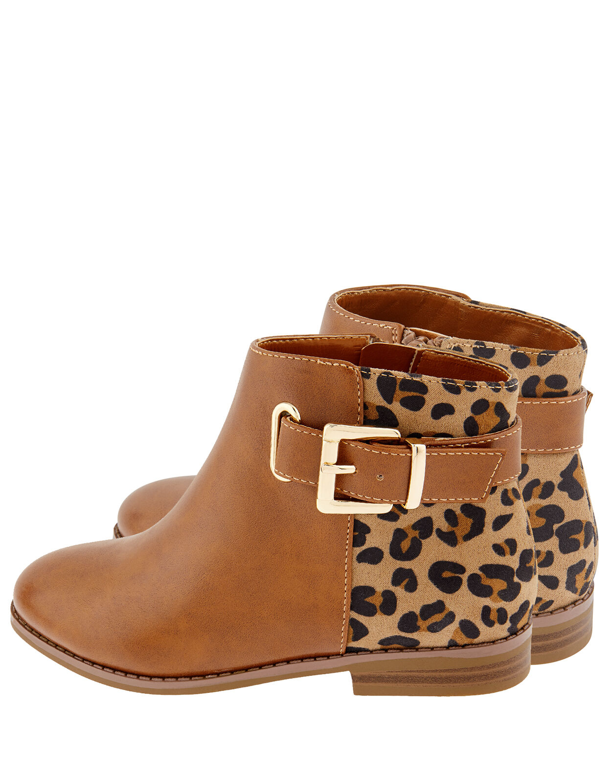 Mollie Leopard Ankle Boots Tan | Girls 
