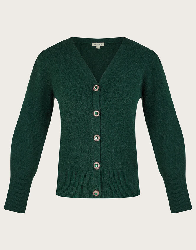 Bree Button Cardigan, Green (GREEN), large