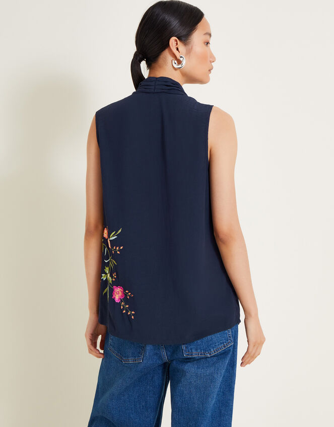 Mya Embroidered Top, Blue (NAVY), large