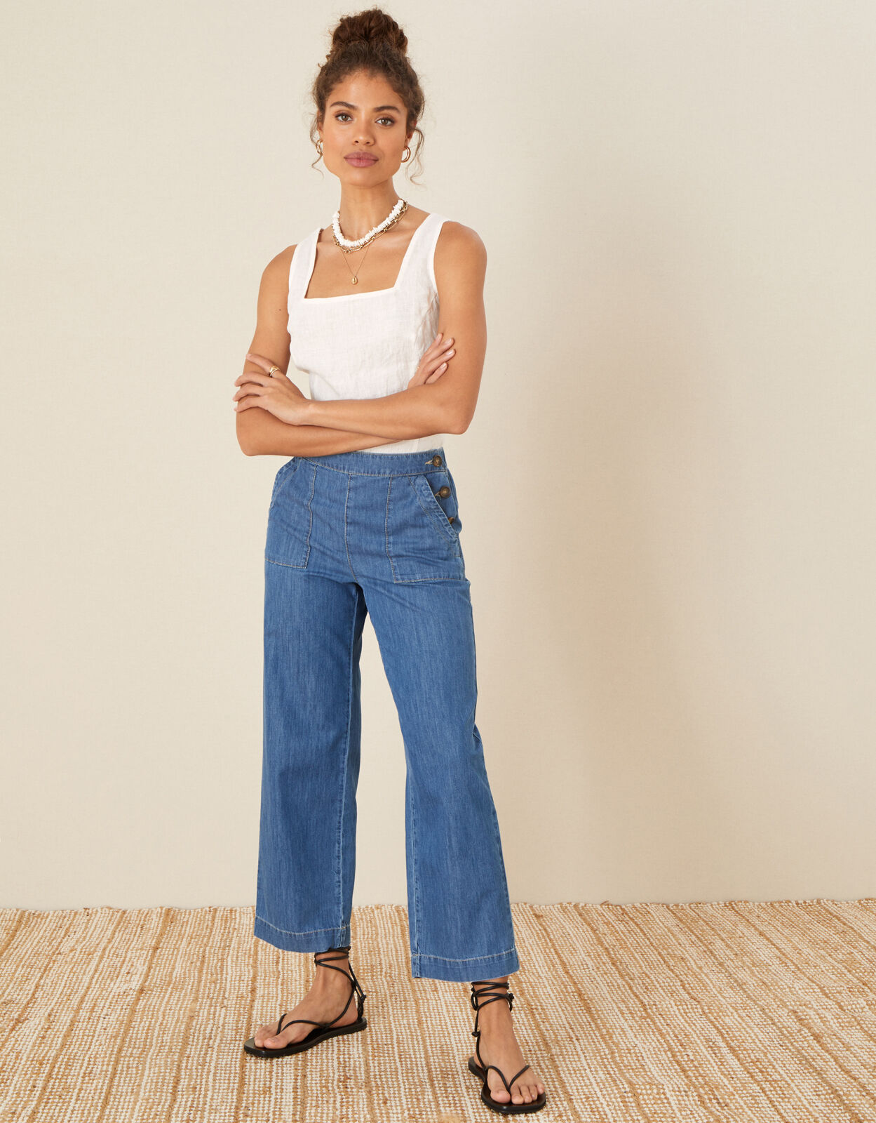 Vintage High Waist Slim Denim Culottes Shorts Summer Women A-Line Jean  Fashion Casual Black XS80-85kg at Amazon Women's Clothing store