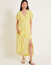 Renata Ruffle Maxi Dress, Yellow (YELLOW), large