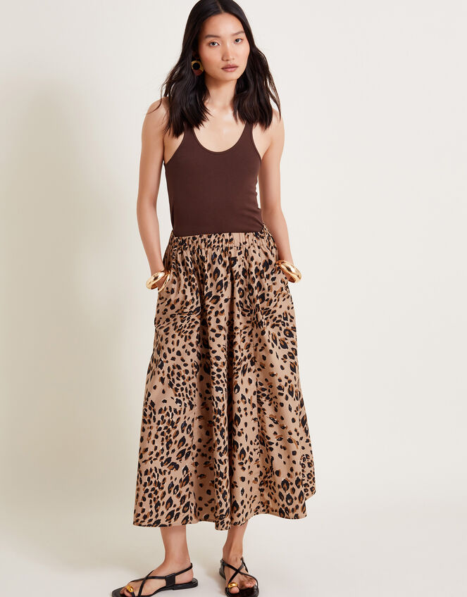 Raife Poplin Skirt, Natural (NATURAL), large
