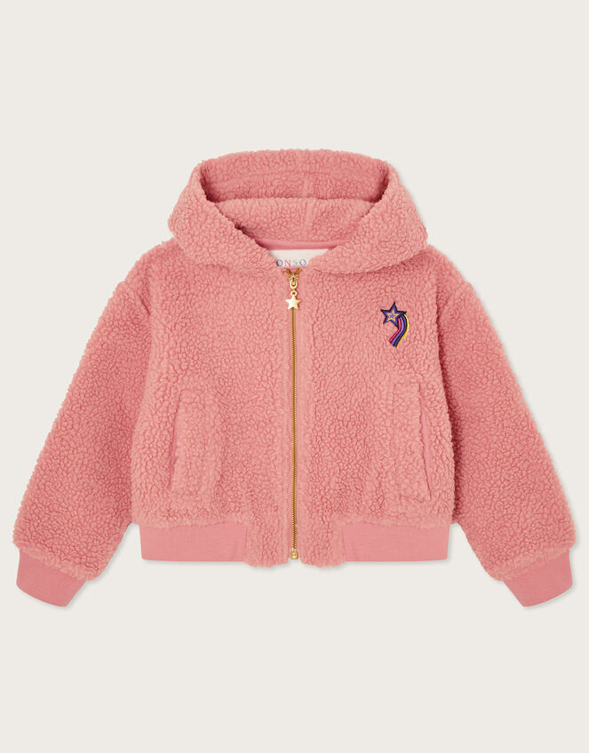 Teddy Cosmic Fleece Jacket, Pink (PINK), large