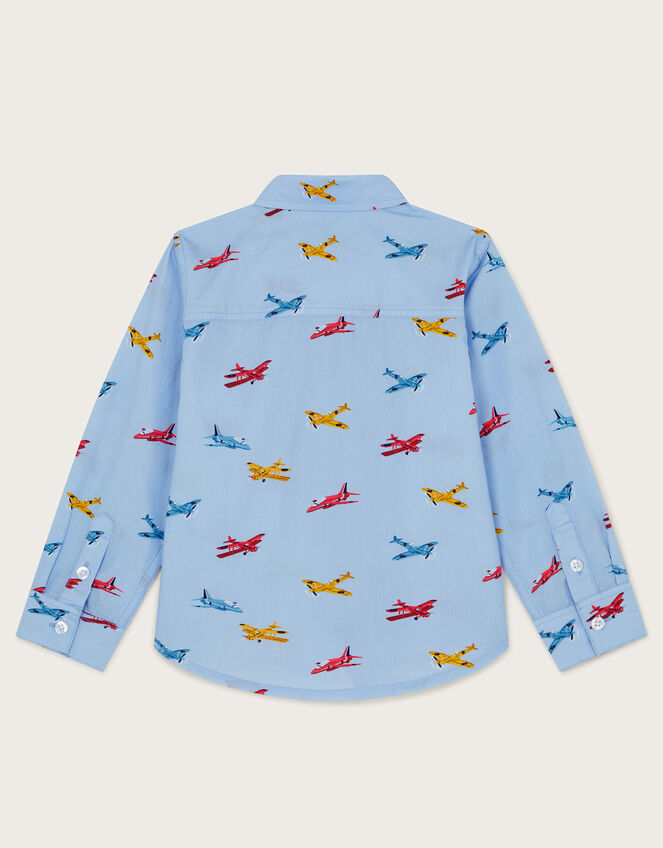 Plane Print Shirt, Blue (BLUE), large